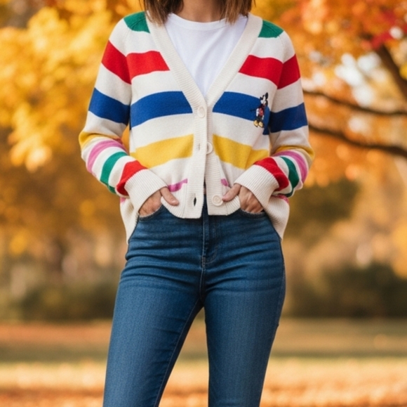 Disney Sweaters - Disney Multicolor Striped Women's Cardigan
